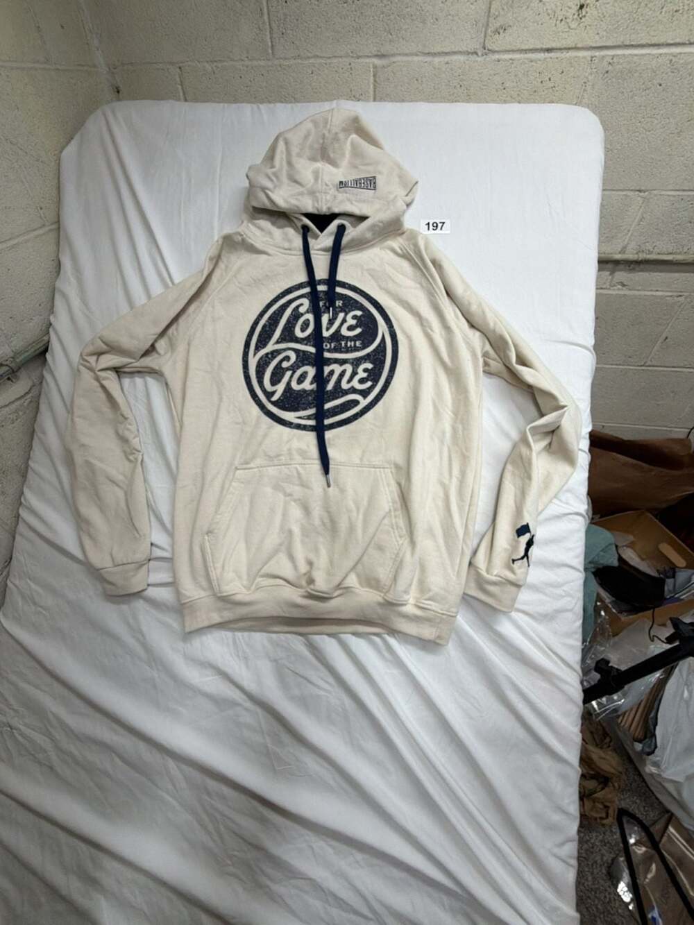 Baseballism For Love Of The Game Cream Hoodie Sweatshirt Medium